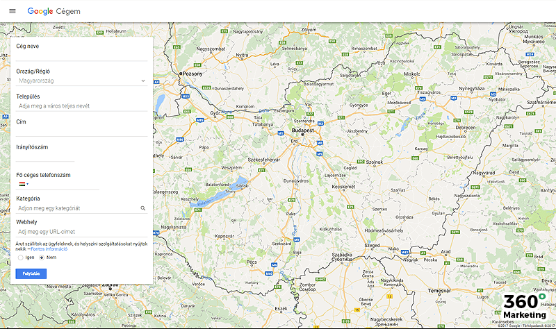 Google cégem regisztráció
