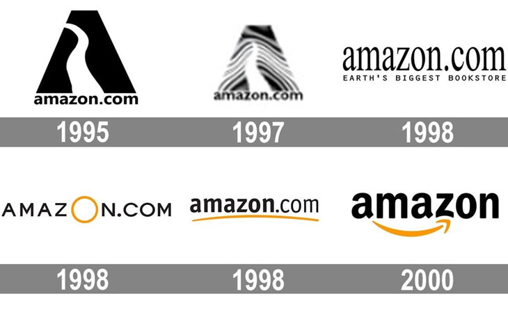 Amazon logó változásai évről évre