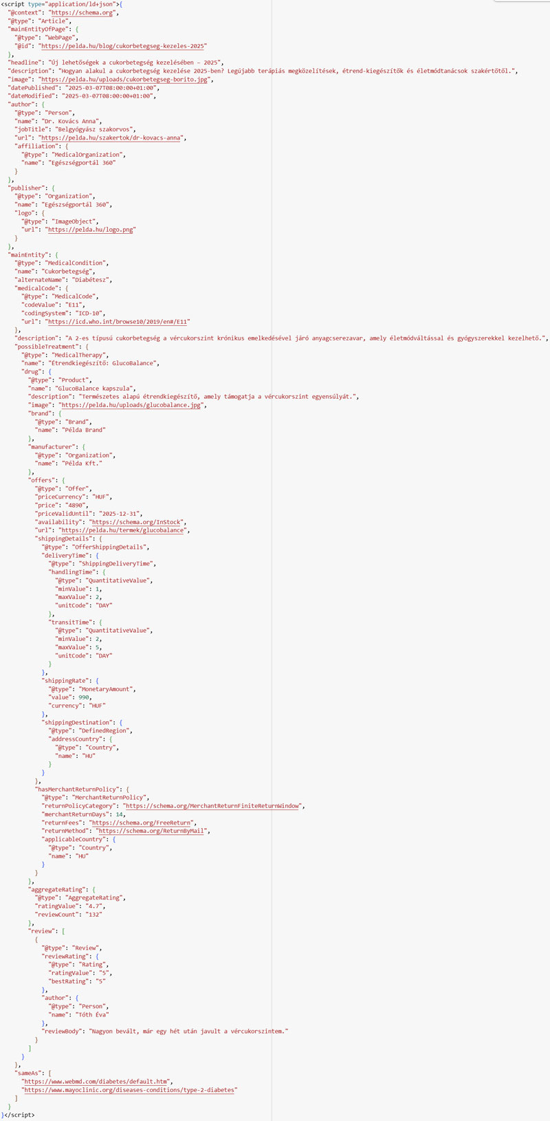 Nested schema markup példa